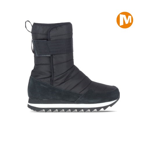 Merrell Alpine Tall Strap Polar Waterproof Winterstiefel Damen Schwarz [DE-NSJXT]